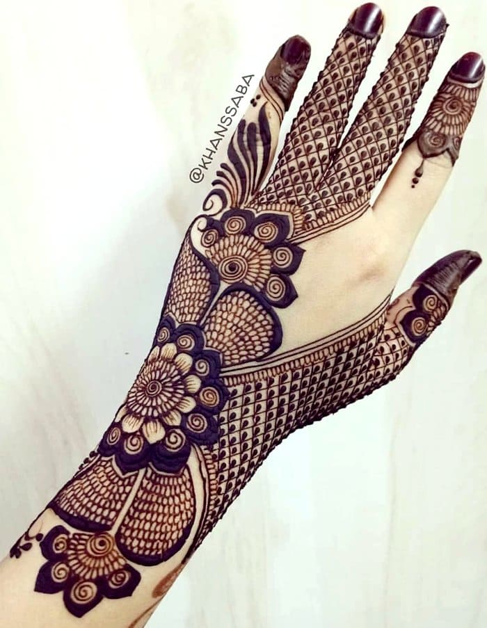 indo arabic mehndi design floral by khanssaba