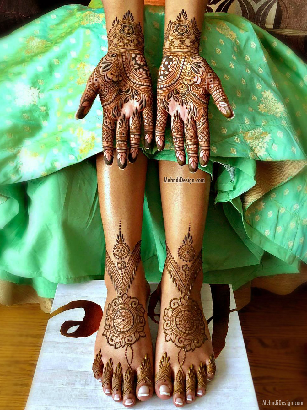 bridal mehndi design for back hand and leg by divya